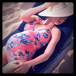 Halter Two Piece Maternity Tankini Swimsuit